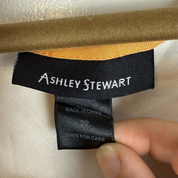 Ashley Stewart 2 Piece Linen Blend Dress White And Orange Womens Size 22 - Picture 4 of 13